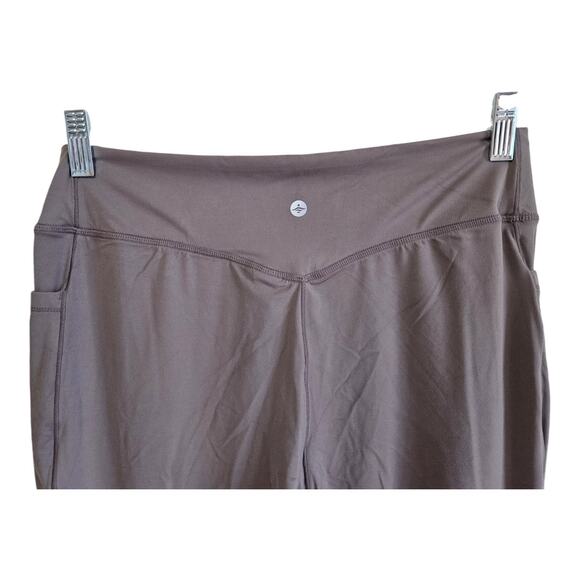 HALARA Women's L Flex Leggings Pants Taupe Beige Slight Flare High Waist NEW NWT - Picture 4 of 6